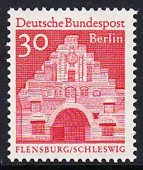 BERLIN 1966 Michel-Nummer 275 postfrisch EINZELMARKE - Deutsche Bauwerke aus zwölf Jahrhunderten: Nordertor, Flensburg
