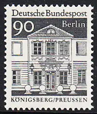 BERLIN 1966 Michel-Nummer 281 postfrisch EINZELMARKE - Deutsche Bauwerke aus zwölf Jahrhunderten: Zschokkesches Damenstift, Königsberg