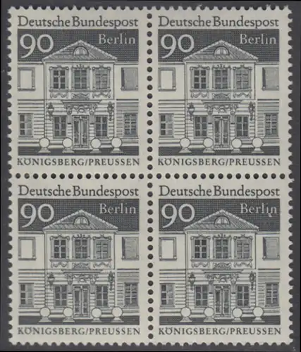 BERLIN 1966 Michel-Nummer 281 postfrisch BLOCK - Deutsche Bauwerke aus zwölf Jahrhunderten: Zschokkesches Damenstift, Königsberg