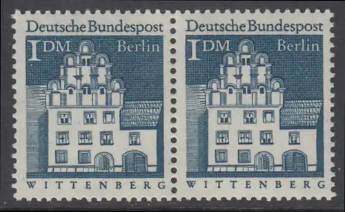 BERLIN 1966 Michel-Nummer 282 postfrisch horiz.PAAR - Deutsche Bauwerke aus zwölf Jahrhunderten: Melanchthonhaus, Wittenberg