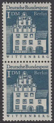 BERLIN 1966 Michel-Nummer 282 postfrisch vert.PAAR - Deutsche Bauwerke aus zwölf Jahrhunderten: Melanchthonhaus, Wittenberg