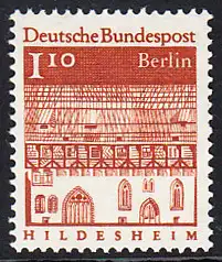 BERLIN 1966 Michel-Nummer 283 postfrisch EINZELMARKE - Deutsche Bauwerke aus zwölf Jahrhunderten: Trinitatishospital, Hildesheim