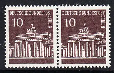 BERLIN 1966 Michel-Nummer 286 postfrisch horiz.PAAR - Brandenburger Tor