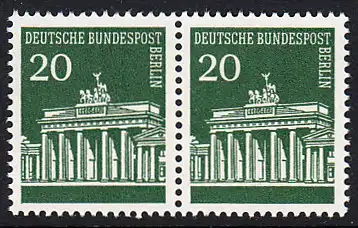 BERLIN 1966 Michel-Nummer 287 postfrisch horiz.PAAR - Brandenburger Tor