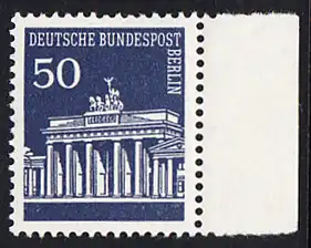 BERLIN 1966 Michel-Nummer 289 postfrisch EINZELMARKE RAND rechts - Brandenburger Tor