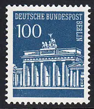 BERLIN 1966 Michel-Nummer 290 postfrisch EINZELMARKE - Brandenburger Tor
