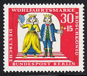 BERLIN 1966 Michel-Nummer 297 postfrisch EINZELMARKE - Märchen der Brüder Grimm: Der Froschkönig