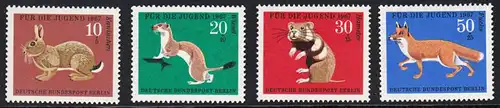 BERLIN 1967 Michel-Nummer 299-302 postfrisch SATZ(4) EINZELMARKEN - Pelztiere