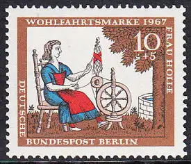 BERLIN 1967 Michel-Nummer 310 postfrisch EINZELMARKE - Märchen der Brüder Grimm: Frau Holle