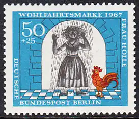 BERLIN 1967 Michel-Nummer 313 postfrisch EINZELMARKE - Märchen der Brüder Grimm: Frau Holle