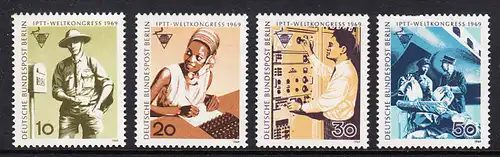 BERLIN 1969 Michel-Nummer 342-345 postfrisch SATZ(4) EINZELMARKEN - Weltkongress des Personals der Post-, Telegrafen- und Telefonbetriebe (IPTT), Berlin: Briefträger (Australien)