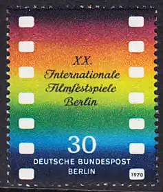 BERLIN 1970 Michel-Nummer 358 postfrisch EINZELMARKE - Internationale Filmfestspiele, Berlin