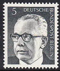 BERLIN 1970 Michel-Nummer 359 postfrisch EINZELMARKE - Bundespräsident Dr. Gustav Heinemann