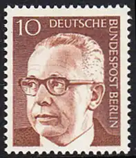 BERLIN 1970 Michel-Nummer 361 postfrisch EINZELMARKE - Bundespräsident Dr. Gustav Heinemann
