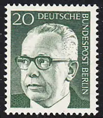 BERLIN 1970 Michel-Nummer 362 postfrisch EINZELMARKE - Bundespräsident Dr. Gustav Heinemann