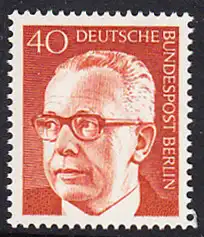 BERLIN 1970 Michel-Nummer 364 postfrisch EINZELMARKE - Bundespräsident Dr. Gustav Heinemann