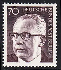BERLIN 1970 Michel-Nummer 366 postfrisch EINZELMARKE - Bundespräsident Dr. Gustav Heinemann