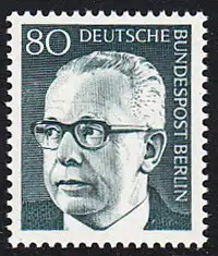 BERLIN 1970 Michel-Nummer 367 postfrisch EINZELMARKE - Bundespräsident Dr. Gustav Heinemann