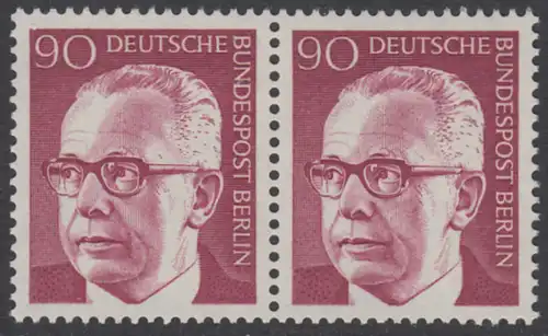 BERLIN 1970 Michel-Nummer 368 postfrisch horiz.PAAR - Bundespräsident Dr. Gustav Heinemann