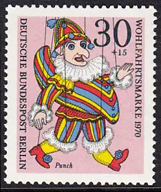 BERLIN 1970 Michel-Nummer 375 postfrisch EINZELMARKE - Marionetten: Punch