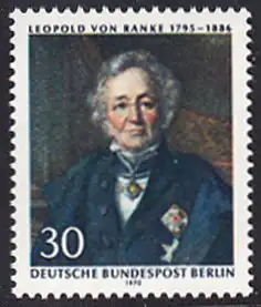 BERLIN 1970 Michel-Nummer 377 postfrisch EINZELMARKE - Leopold von Ranke, Historiker