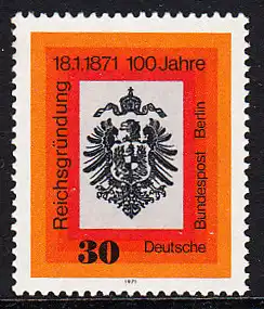 BERLIN 1971 Michel-Nummer 385 postfrisch EINZELMARKE - Jahrestag der Reichsgründung