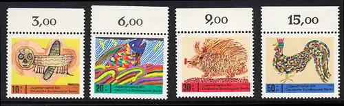 BERLIN 1971 Michel-Nummer 386-389 postfrisch SATZ(4) EINZELMARKEN RÄNDER oben (c) - Kinderzeichnungen