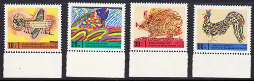 BERLIN 1971 Michel-Nummer 386-389 postfrisch SATZ(4) EINZELMARKEN RÄNDER unten - Kinderzeichnungen