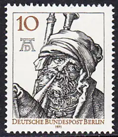 BERLIN 1971 Michel-Nummer 390 postfrisch EINZELMARKE - Albrecht Dürer, Maler und Grafiker