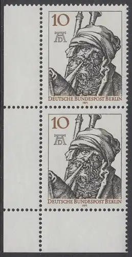 BERLIN 1971 Michel-Nummer 390 postfrisch vert.PAAR ECKRAND unten links - Albrecht Dürer, Maler und Grafiker
