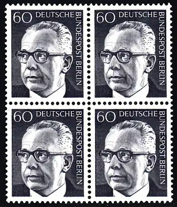 BERLIN 1971 Michel-Nummer 394 postfrisch BLOCK - Bundespräsident Dr. Gustav Heinemann