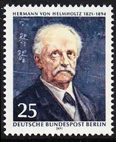 BERLIN 1971 Michel-Nummer 401 postfrisch EINZELMARKE - Hermann von Helmholtz, Physiker