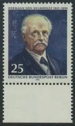 BERLIN 1971 Michel-Nummer 401 postfrisch EINZELMARKE RAND unten - Hermann von Helmholtz, Physiker