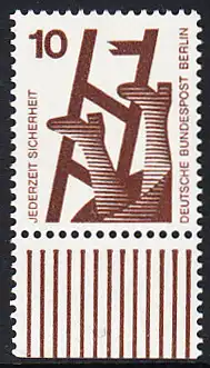BERLIN 1971 Michel-Nummer 403 postfrisch EINZELMARKE RAND unten - Unfallverhütung: Defekte Leiter