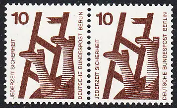 BERLIN 1971 Michel-Nummer 403 postfrisch horiz.PAAR - Unfallverhütung: Defekte Leiter