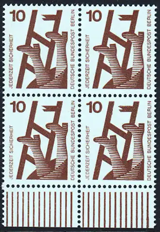 BERLIN 1971 Michel-Nummer 403 postfrisch BLOCK RÄNDER unten - Unfallverhütung: Defekte Leiter