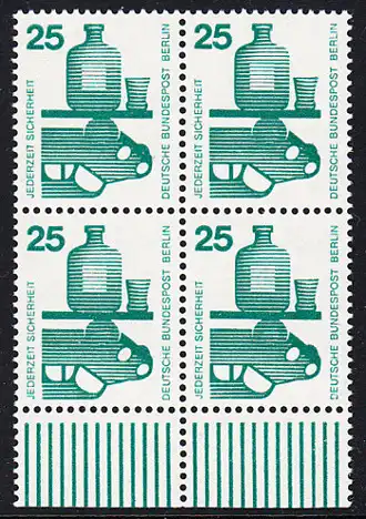 BERLIN 1971 Michel-Nummer 405 postfrisch BLOCK RÄNDER unten - Unfallverhütung: Alkohol am Steuer