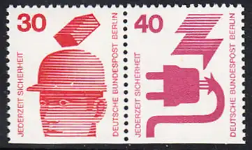 BERLIN 1971 Michel-Nummer 406D_407D (W50) postfrisch horiz.PAAR - Unfallverhütung