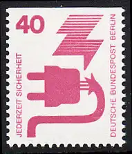 BERLIN 1971 Michel-Nummer 407C postfrisch EINZELMARKE - Unfallverhütung: Defekter Stecker