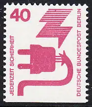 BERLIN 1971 Michel-Nummer 407D postfrisch EINZELMARKE - Unfallverhütung: Defekter Stecker