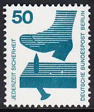 BERLIN 1971 Michel-Nummer 408 postfrisch EINZELMARKE - Unfallverhütung: Nagel im Brett