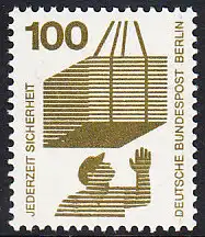 BERLIN 1971 Michel-Nummer 410 postfrisch EINZELMARKE - Unfallverhütung: Schwebende Last