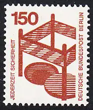 BERLIN 1971 Michel-Nummer 411 postfrisch EINZELMARKE - Unfallverhütung: Absperrung