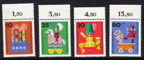 BERLIN 1971 Michel-Nummer 412-415 postfrisch SATZ(4) EINZELMARKEN RÄNDER oben (k) - Altes Holzspielzeug