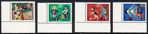 BERLIN 1972 Michel-Nummer 418-421 postfrisch SATZ(4) EINZELMARKEN ECKRÄNDER unten links - Tierschutz