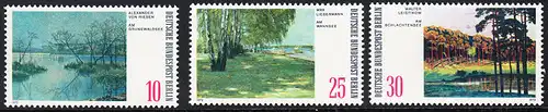 BERLIN 1972 Michel-Nummer 423-425 postfrisch SATZ(3) EINZELMARKEN - Gemälde: Berliner Landschaften - Am Grunewaldsee