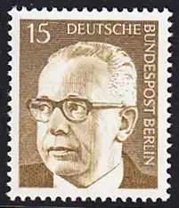 BERLIN 1972 Michel-Nummer 427 postfrisch EINZELMARKE - Bundespräsident Dr. Gustav Heinemann
