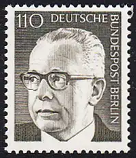 BERLIN 1972 Michel-Nummer 428 postfrisch EINZELMARKE - Bundespräsident Dr. Gustav Heinemann