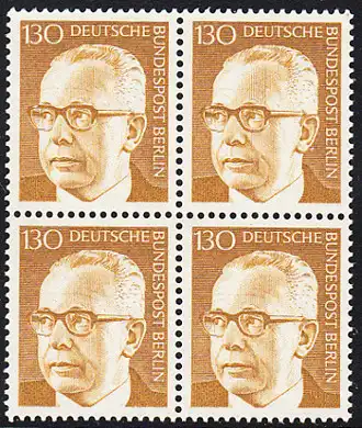 BERLIN 1972 Michel-Nummer 429 postfrisch BLOCK - Bundespräsident Dr. Gustav Heinemann