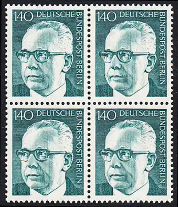 BERLIN 1972 Michel-Nummer 430 postfrisch BLOCK - Bundespräsident Dr. Gustav Heinemann